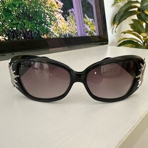Versace Black Sunglasses with Silver Details